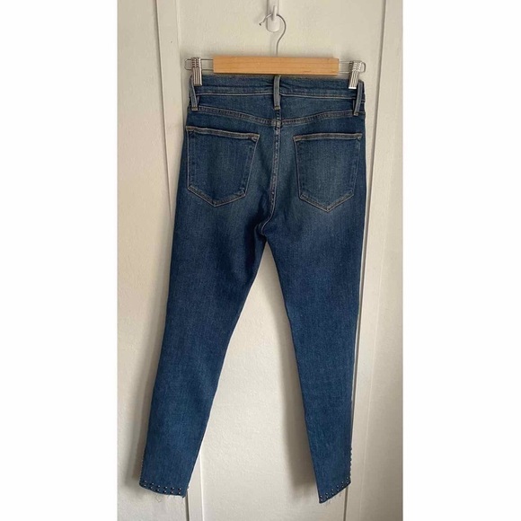 FRAME Le High Skinny Rae Slit Stud Jeans - Picture 8 of 9